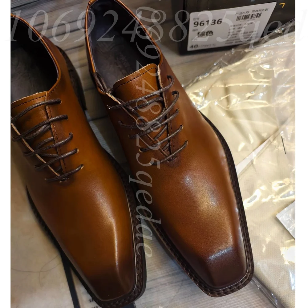 Formal Men Daily Wear Footwear - Herren Luxus-Oxfordschuhe aus braunem Leder, Schnürschuhe