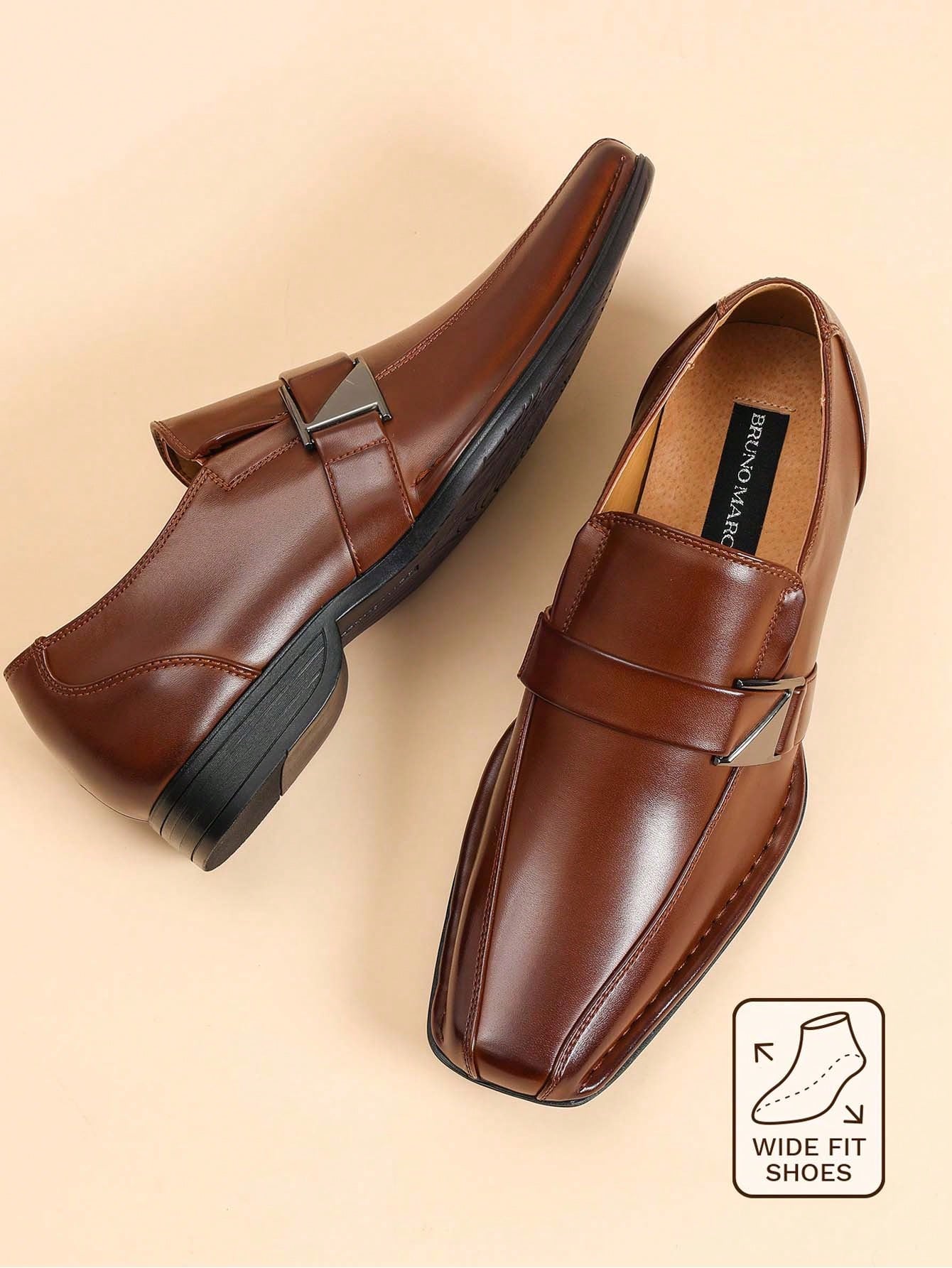 Formal Men Daily Wear Footwear - Herren-Slipper aus PU-Leder mit weitem Schnitt,