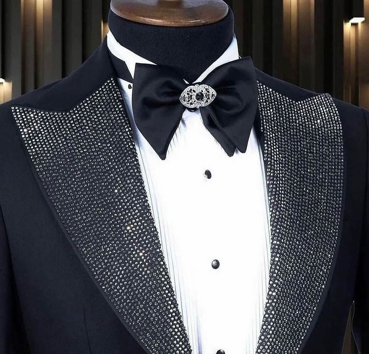 Men Formal Wear Modern - Formeller Herren-Smoking mit Perlenbesatz, 2-teilig, Jacke
