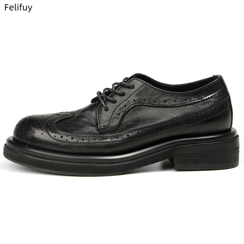 Men Formal Wear All Black - Schwarze Derby-Schuhe, Vintage-Herrenschuhe aus geschnitztem Rindsleder,