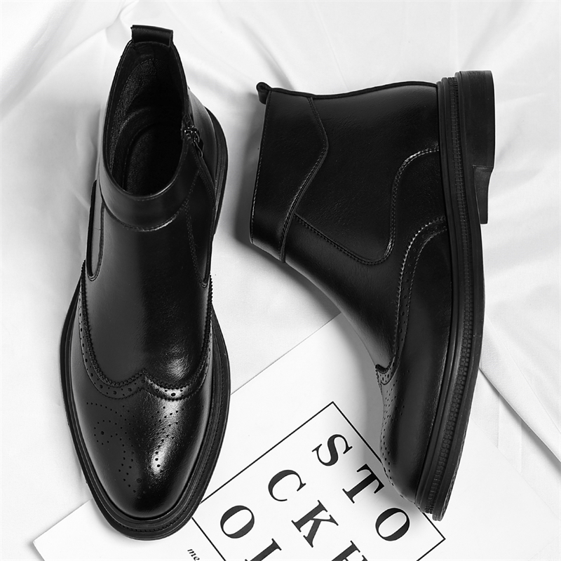 Herbst-Winter-Herren-Business- – Men Formal Wear With Boots Bewertung und Preis