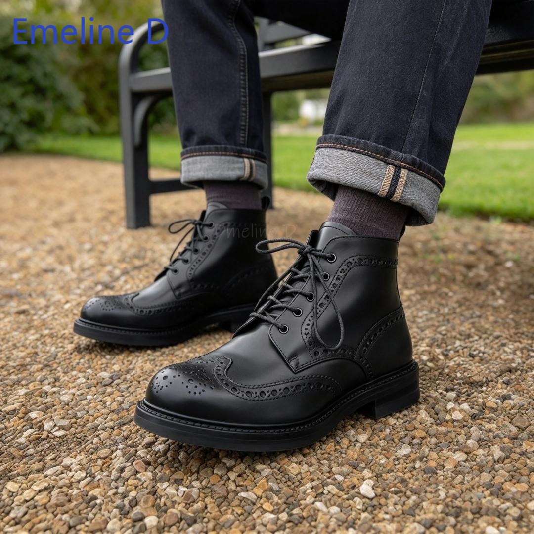 Herren-Brogue-Stiefeletten aus – Formal Men Daily Wear Footwear Bewertung und Preis