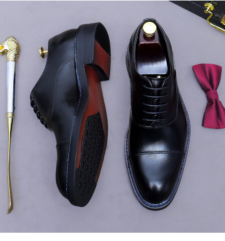 Cognacfarbene Cap-Toe Oxfords  – Formal Men Daily Wear Footwear Bewertung und Preis